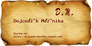 Dojcsák Mónika névjegykártya